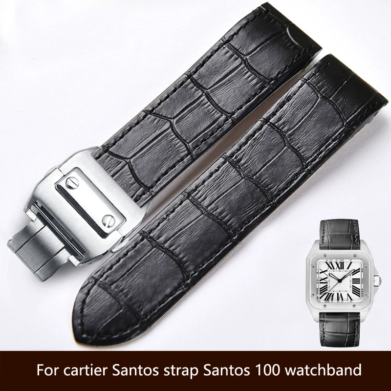 Cartier Watch Santos - Correa de reloj de cuero genuino