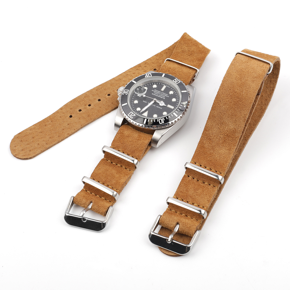 Suede Strap Watch - Correa de cuero genuino de gamuza