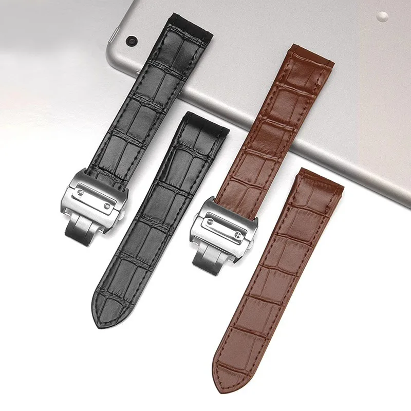 Correa de reloj de cuero genui - Cartier Watch Santos reseña y precio
