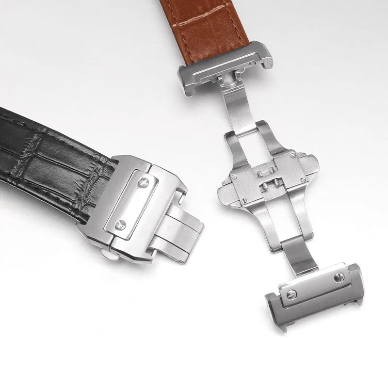 Correa de reloj de cuero genui - Cartier Watch Santos reseña y precio